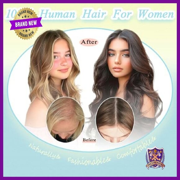 Real Human Hair Topper 12 Inch Side Bangs Thinning Hair Solution main image 5